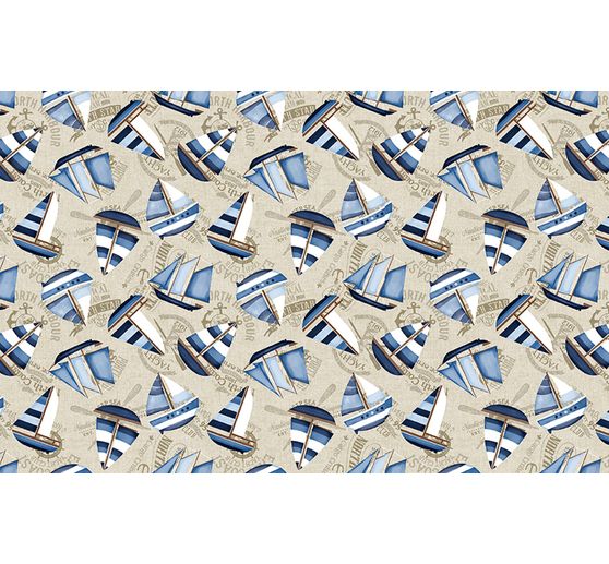 Motiv-Stoff Leinenoptik "Harbour"