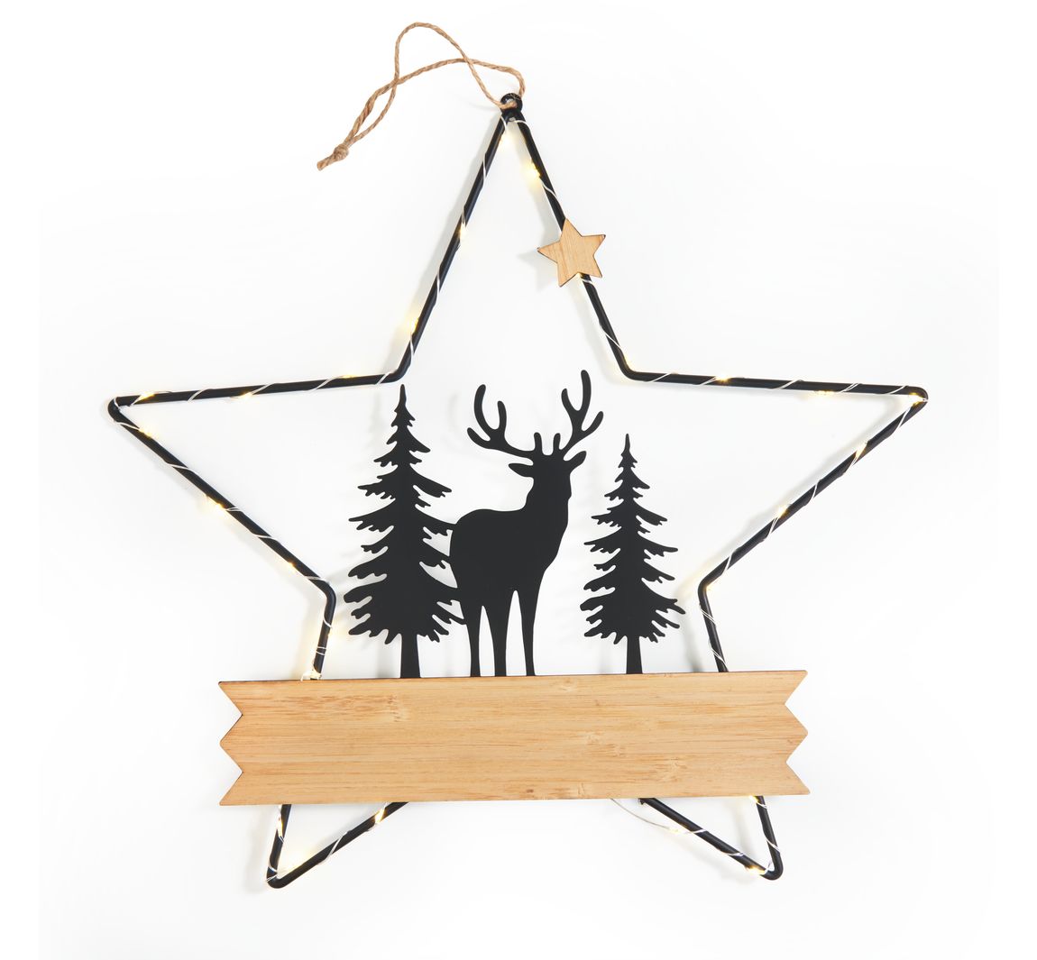 VBS Metall-Dekostern "Hirsch im Wald", mit LED