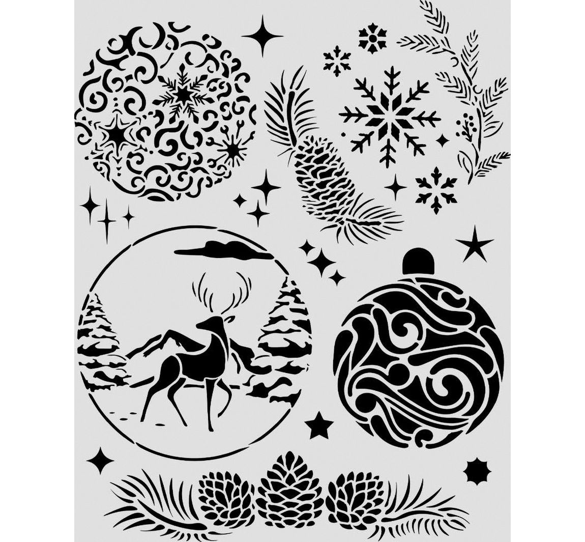 Stamperia Schablone "Christmas Balls", 20 x 25 cm
