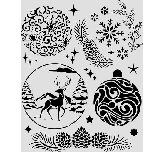 Stamperia Schablone "Christmas Balls", 20 x 25 cm