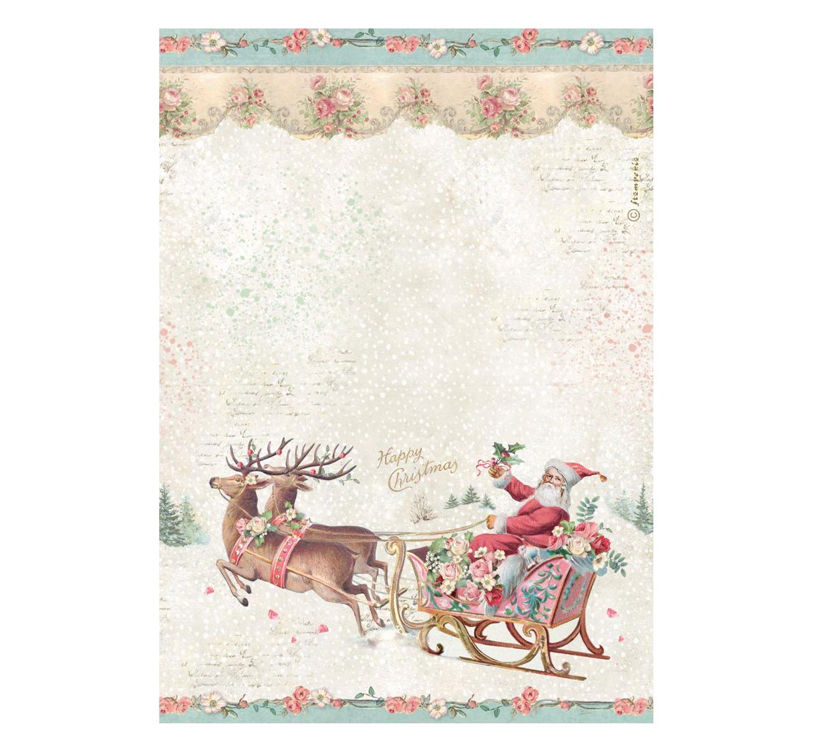 Stamperia Motiv-Strohseide "Winter Magic - Santa Claus"
