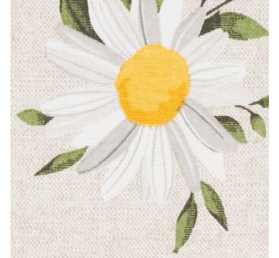 Motiv-Stoff Leinenoptik "Margeriten"