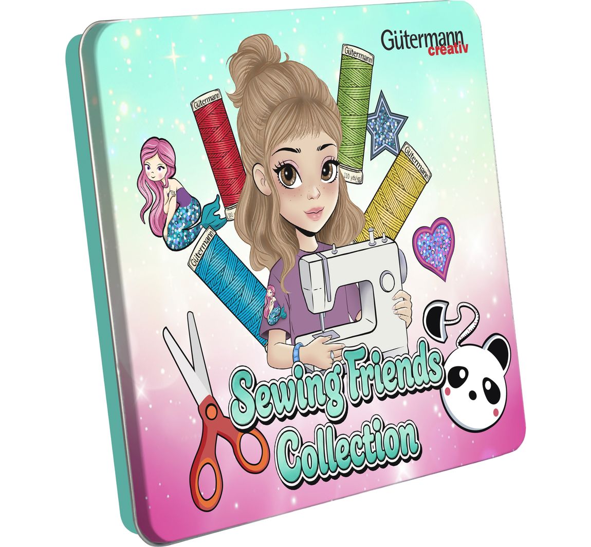 Gütermann Sewing Friends Collection Box, Nähgarnset 15 x 100 m, inkl. Zugehör