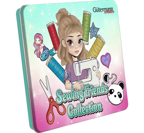 G&uuml;termann Sewing Friends Collection Box, N&auml;hgarnset 15 x 100 m, inkl. Zugeh&ouml;r