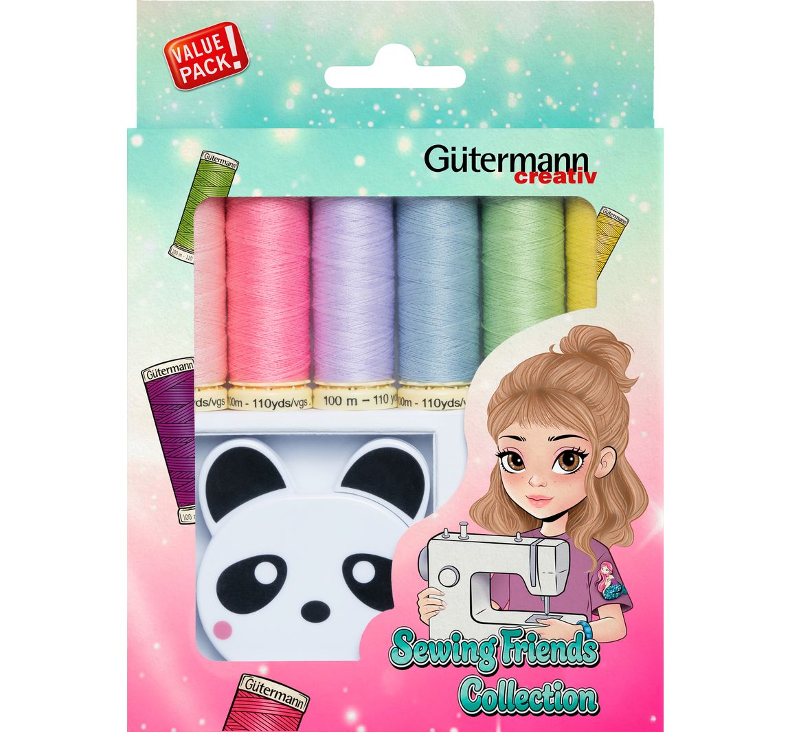 Gütermann Sewing Friends Collection Set mit Rollmaßband Panda