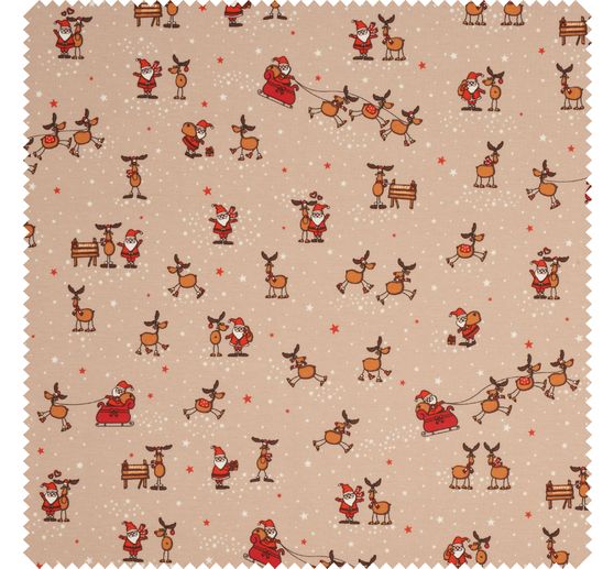 Jersey fabric "Santa and Rudolf"