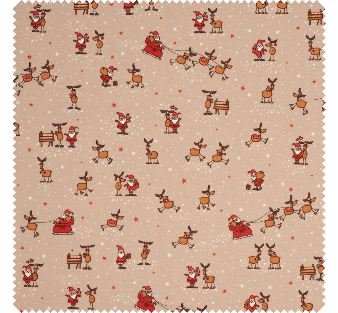 Jersey-Stoff "Santa und Rudolf"