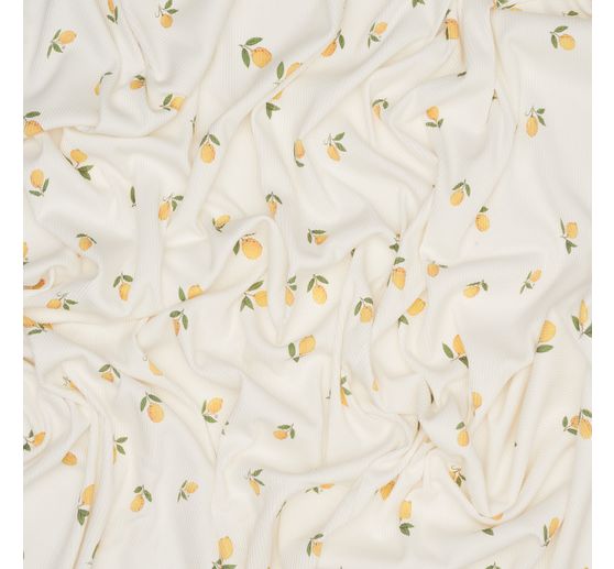 Rib jersey fabric "Lemons"