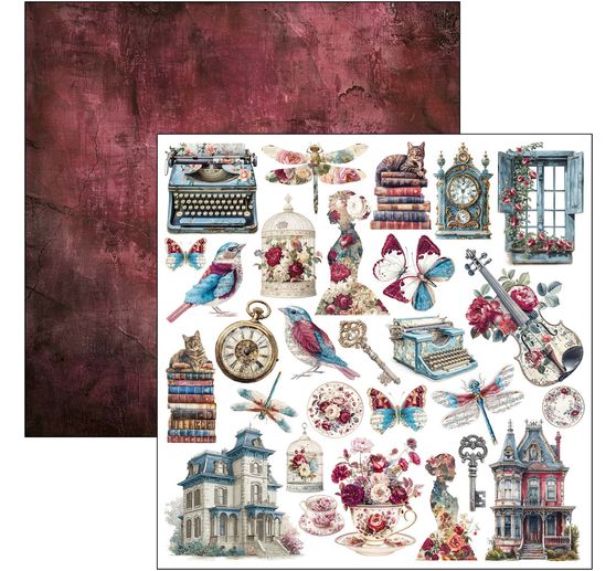 Ciao Bella Scrapbook-Papier "Bohemian Burgundy"