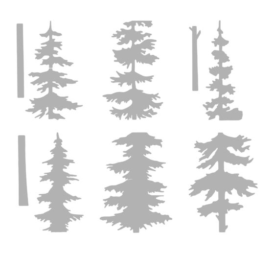VBS Schablonen-Set "Hohe Tannen" 6-teilig