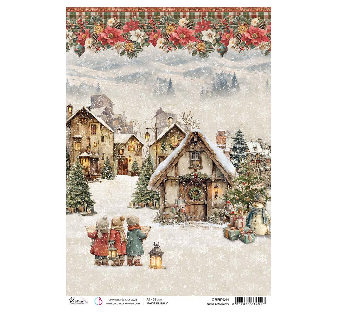 Ciao Bella Motiv-Strohseide "Merry & Bright - Quiet Landscape"