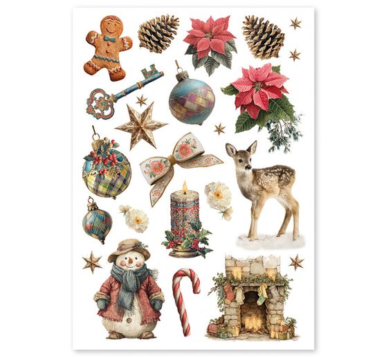 Ciao Bella Motiv-Strohseiden Sortiment "Merry & Bright", 4er-Set
