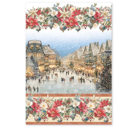 Ciao Bella Motiv-Strohseiden Sortiment "Merry & Bright", 4er-Set
