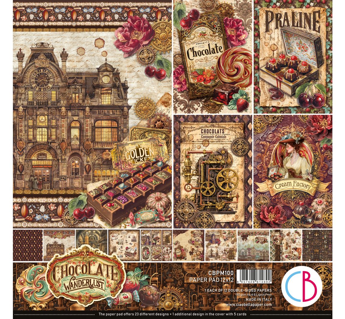 Ciao Bella Scrapbook-Papier "The Chocolate Factory"