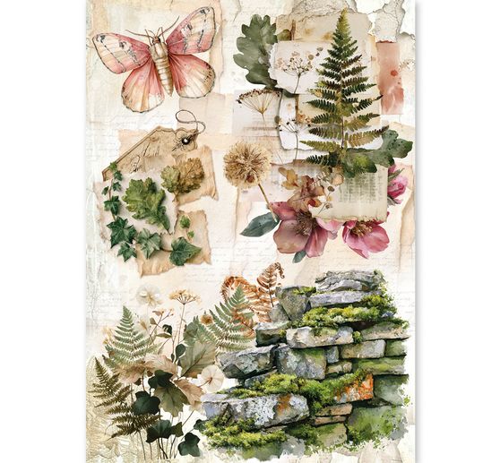 Ciao Bella Motiv-Strohseiden Sortiment "The Nature Journal", 8er-Set