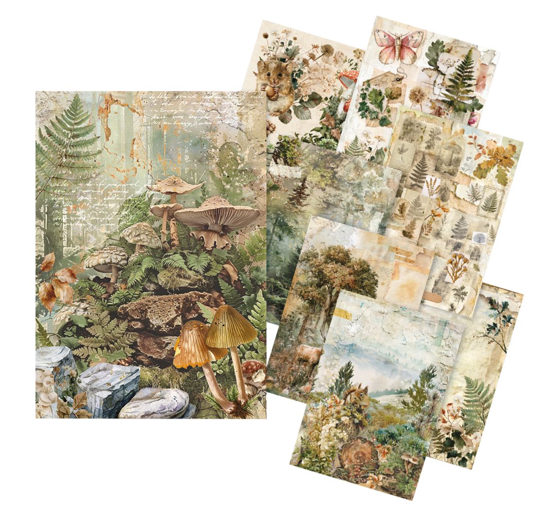 Ciao Bella Motiv-Strohseiden Sortiment "The Nature Journal", 8er-Set
