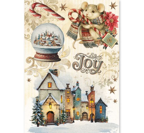 Ciao Bella Motiv-Strohseiden Sortiment "Cozy Christmas", 8er-Set