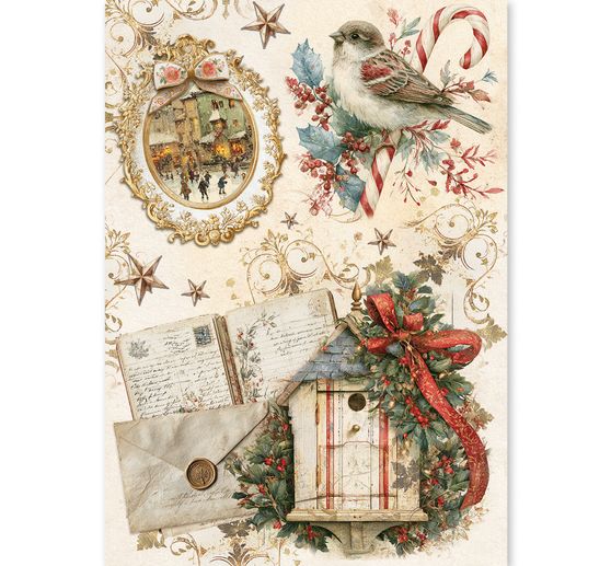 Ciao Bella Motiv-Strohseiden Sortiment "Cozy Christmas", 8er-Set