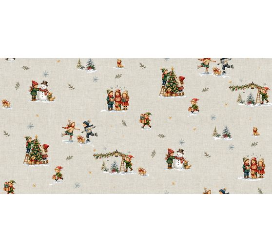 Baumwoll-Stoff "Weihnachtskinder Nostalgie", Acryl beschichtet