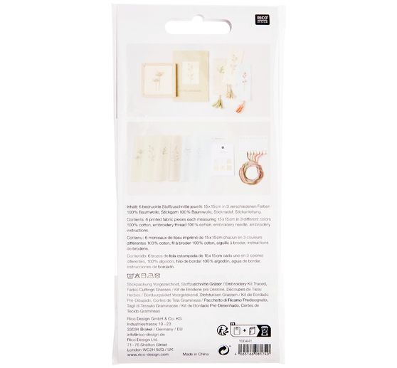 Stickpackung "Blumen und Gr&auml;ser", vorgezeichnet