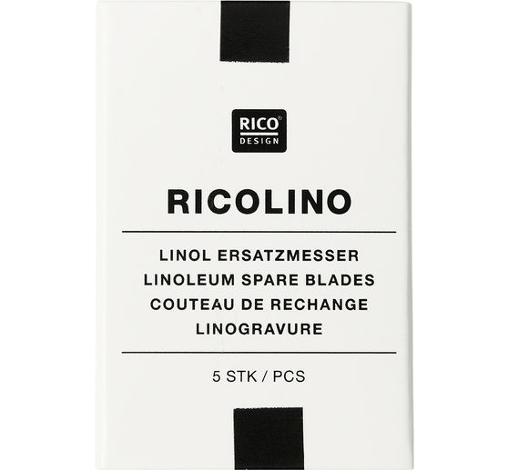 Rico Design Ersatzmesser f&uuml;r Linolschnittwerkzeug, 5-teilig