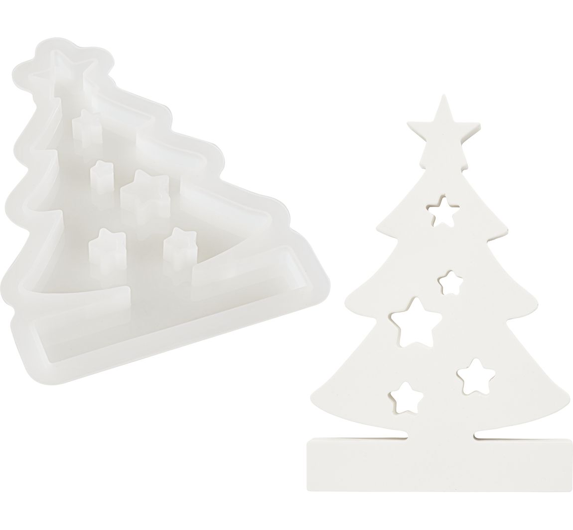 VBS Silikon‑Gießform "Tannenbaum" mit Steckkante