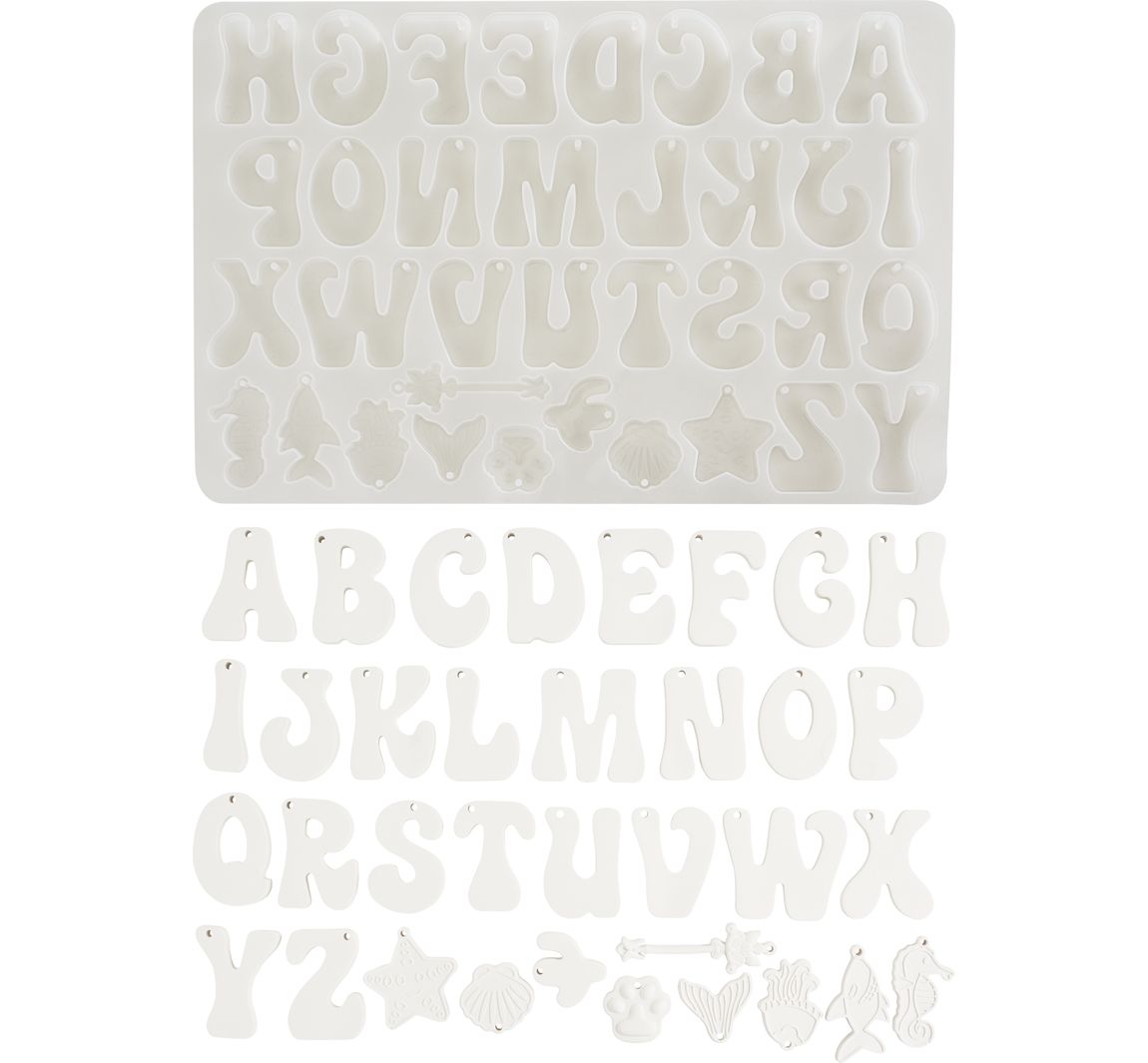 VBS Silikon-Gießform "Buchstaben-Anhänger"