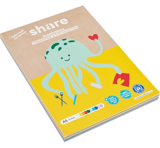share Kreativ-Bastelblock A5, 40 Blatt