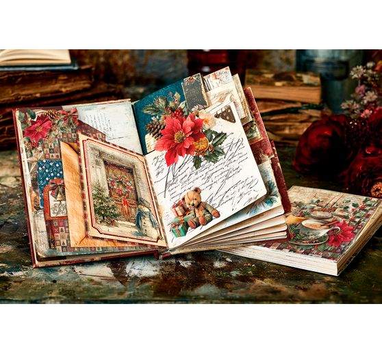 Ciao Bella Motiv-Strohseide "Merry & Bright - Floral Wreaths"