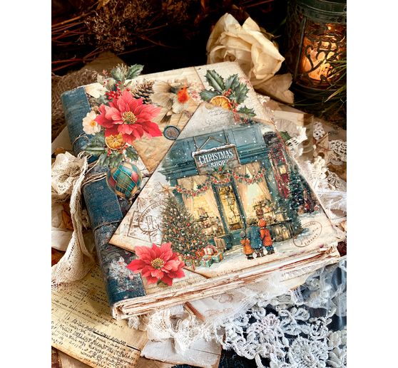 Ciao Bella Motiv-Strohseiden Sortiment "Cozy Christmas", 8er-Set