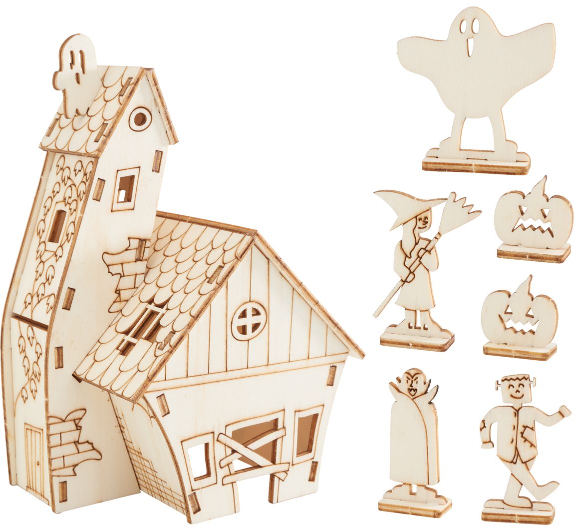Holz-Steckmotiv "Halloween-Haus"
