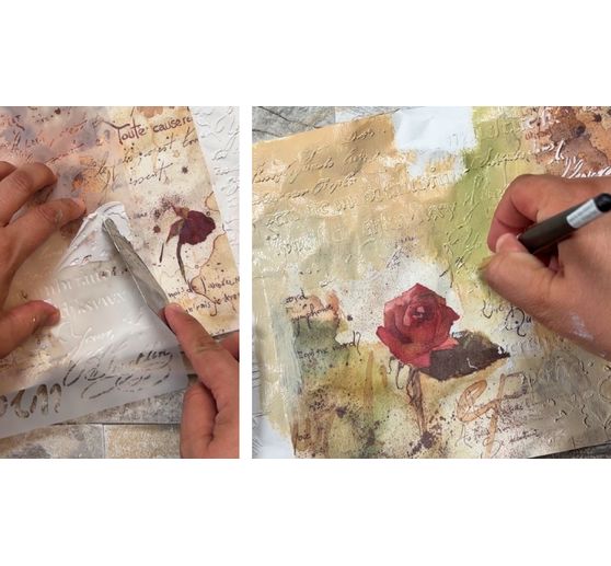Stamperia Schablone "Flowers and Poems - Latin Inspirations", 20 x 25 cm