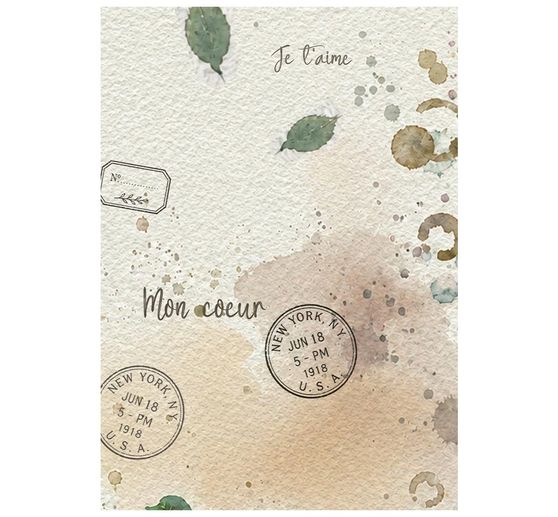 Stamperia Motiv-Strohseide Backgrounds "Flowers and Poems", DIN A6, 8er Set