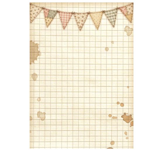 Stamperia Motiv-Strohseide Backgrounds "Cozy Family", DIN A6, 8er Set