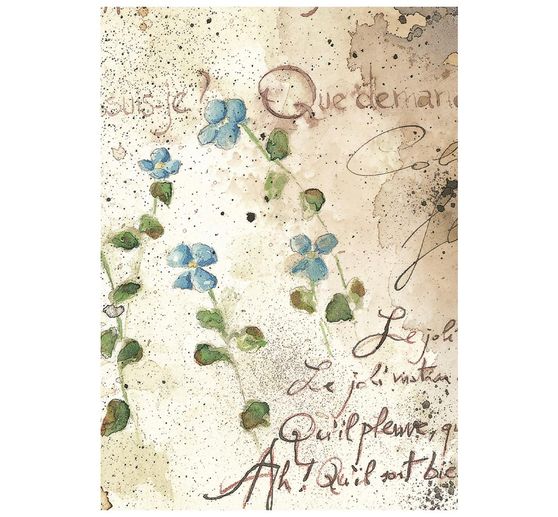 Stamperia Motif straw silk assortment "Flowers and Poems", DIN A6, set of 8