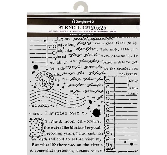 Stamperia Stencil "Cozy Family - Letters", 20 x 25 cm