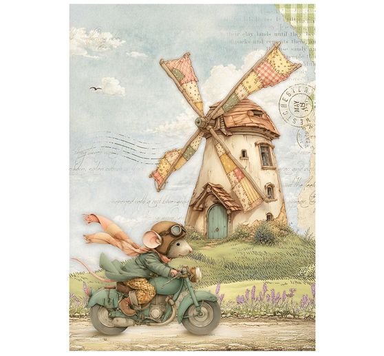 Stamperia Motiv-Strohseiden Sortiment "Cozy Family", DIN A6, 8er Set