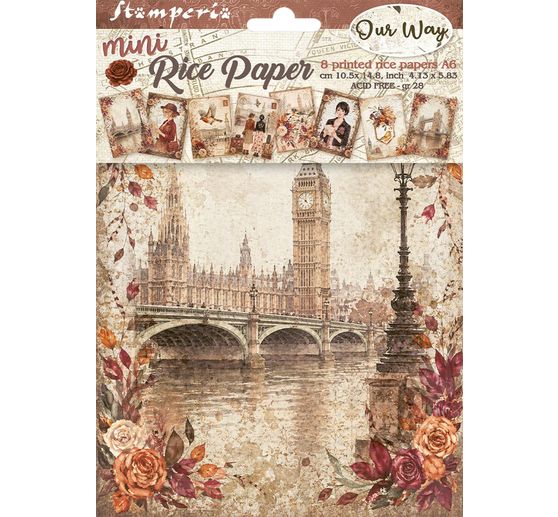 Stamperia Motiv-Strohseiden Sortiment "Our Way", DIN A6, 8er Set