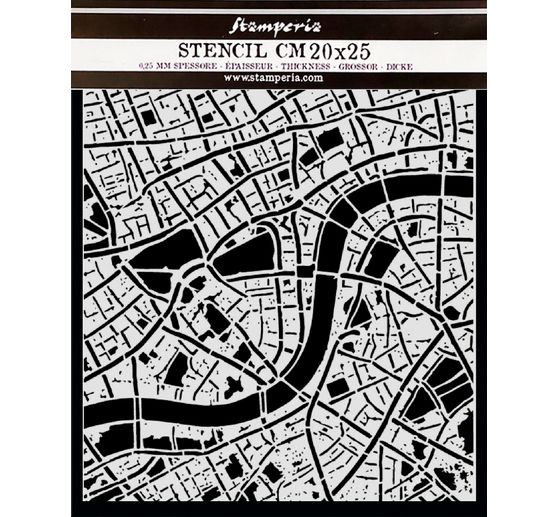 Stamperia Schablone "Our Way - Street Map", 20 x 25 cm