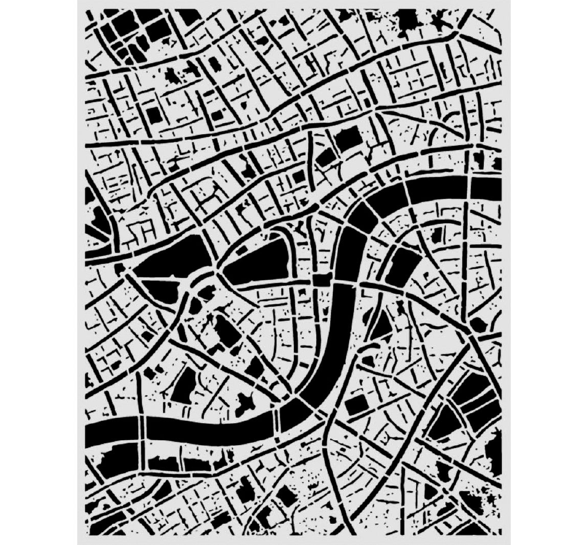 Stamperia Schablone "Our Way - Street Map", 20 x 25 cm