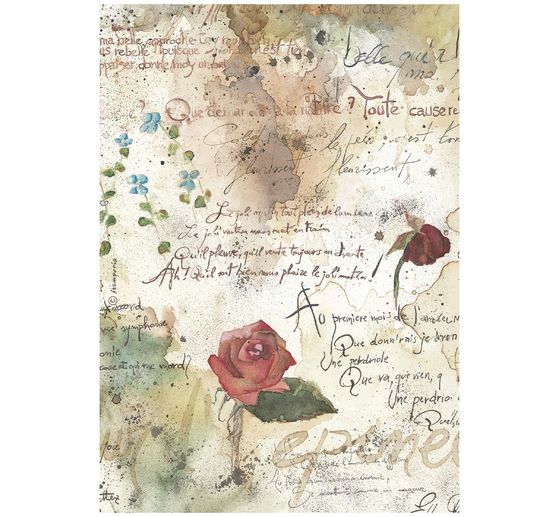 Stamperia Motiv-Strohseiden Sortiment "Flowers and Poems", DIN A4 , 6er-Set