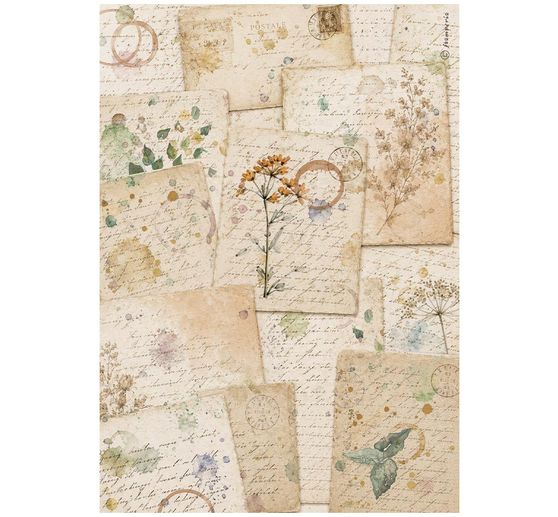 Stamperia Motiv-Strohseiden Sortiment "Flowers and Poems", DIN A4 , 6er-Set