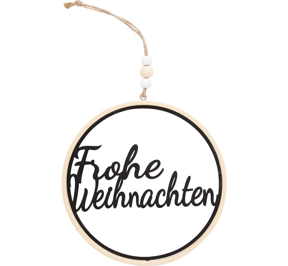 VBS Holzring mit Schriftzug "Frohe Weihnachten"