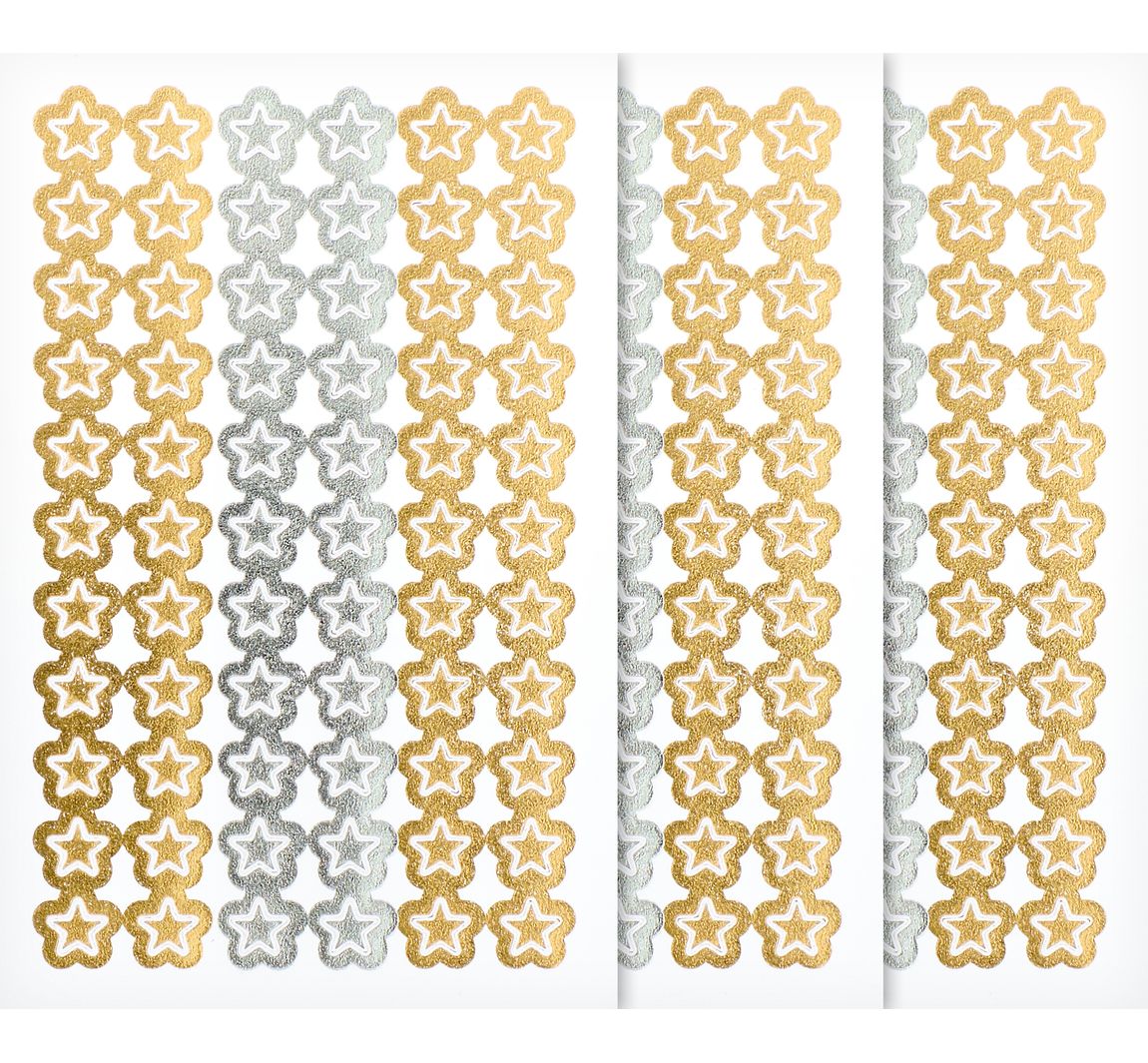 Mini Foliensticker Sterne, Gold & Silber