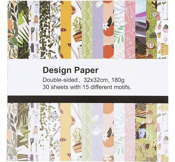 Designpapierblock "Summer", 32 x 32 cm, 30 Blatt