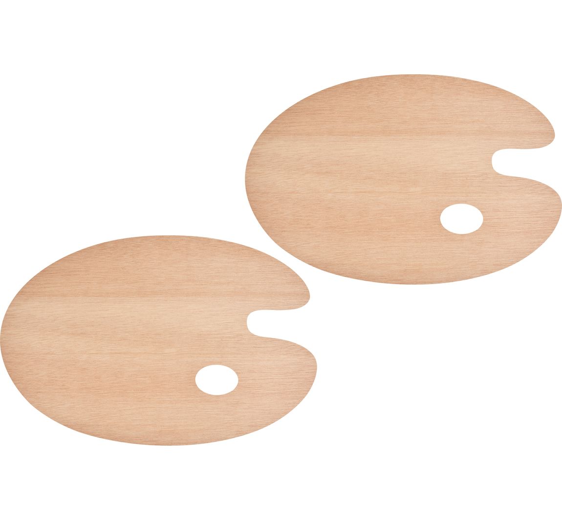 VBS Holz Malpalette "Oval", 2 Stück