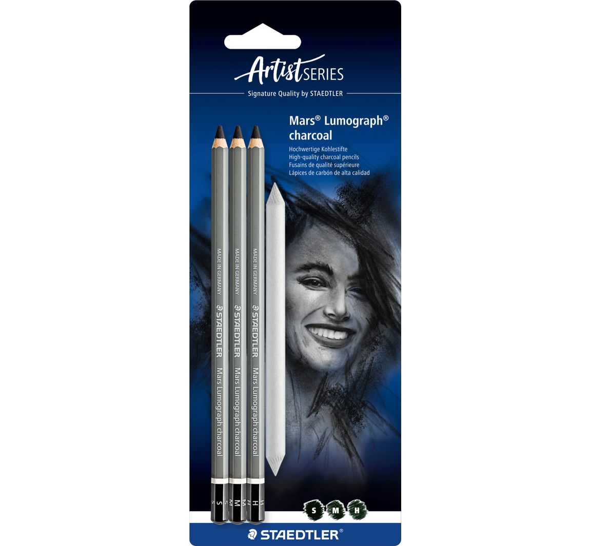 STAEDTLER Kohlestifte "Mars Lumograph" charcoal 100C, 4-tlg.