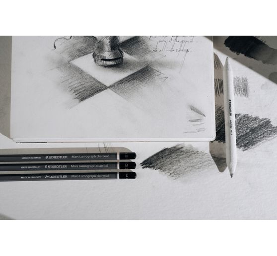 STAEDTLER Kohlestifte "Mars Lumograph" charcoal 100C, 4-tlg.