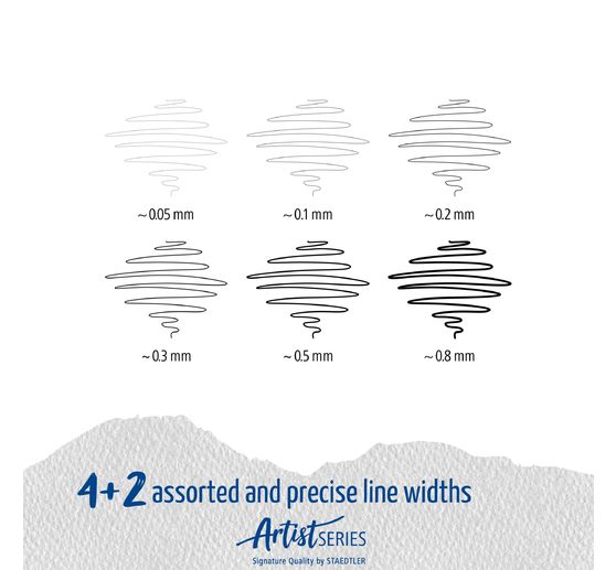 STAEDTLER Pigment Liner, Black, set of 6