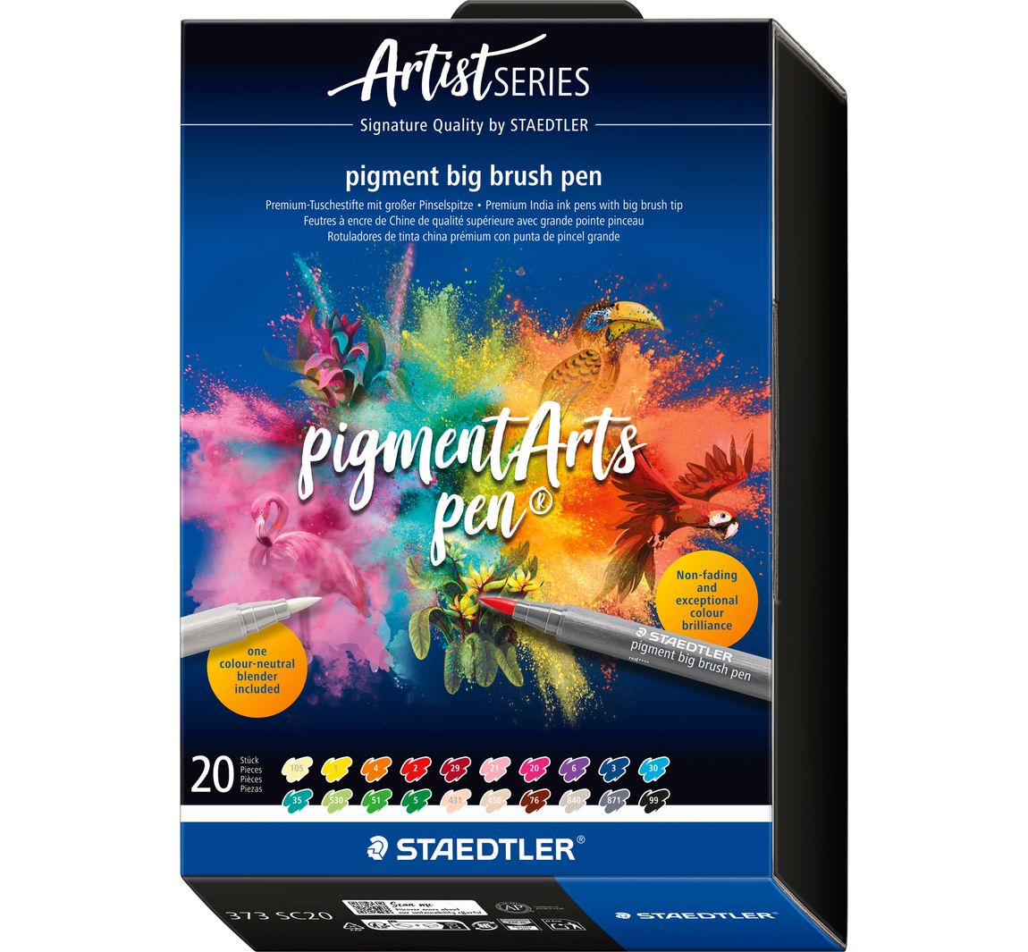 STAEDTLER Pigment big brush pen "Pigment Arts", 20 Farben